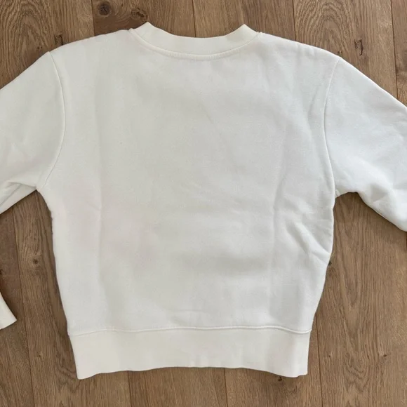 Sandro White Sweatshirt with Navy Print - Picture 3 of 6